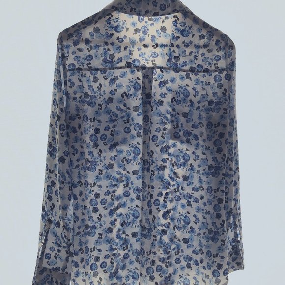 Express - Portofino Shirt - Blue Floral - Picture 2 of 2
